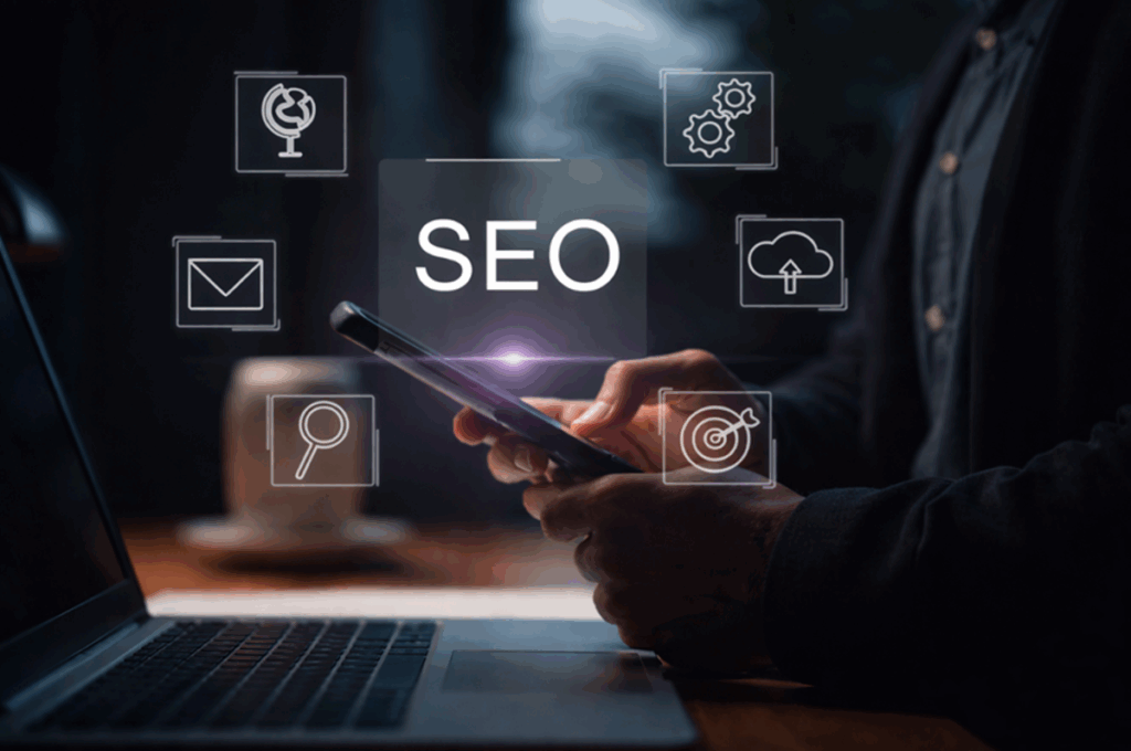 Best SEO agency in Hebbal optimizing website performance and search rankings on mobile device.